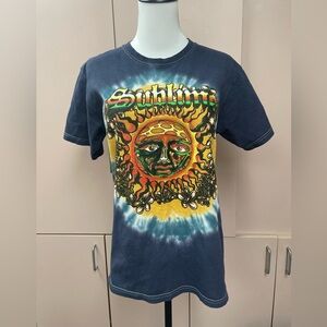 Sublime t-shirt tie dye size small blue yellow band tee women’s colorful
